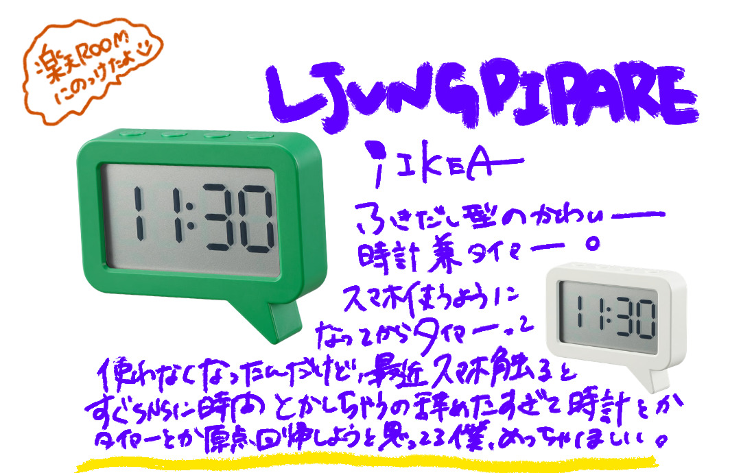 LJUNGPIPAREのふきだし型の時計とタイマー