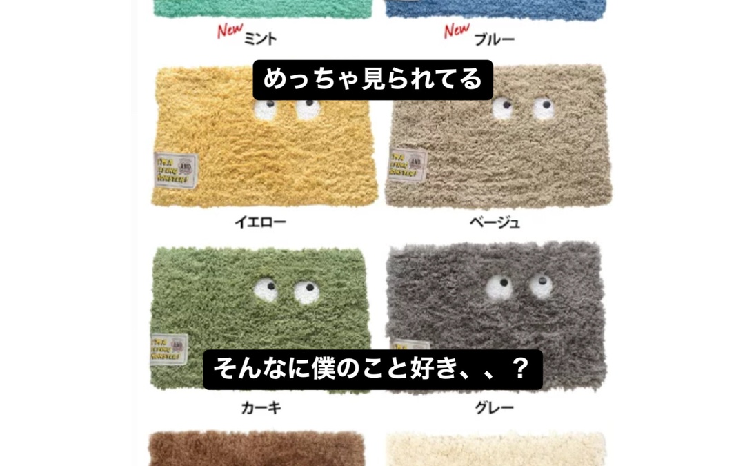 AND PACKABLE フライングモンスターの目付きマットと青のコメント